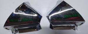 Chrome Steel Above Tail Light on Quarter Panel Half Moons Pair- New Chrome